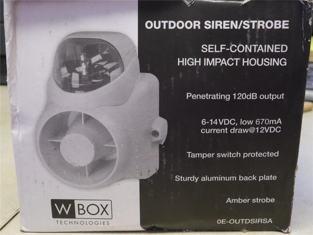 WBOX 0E-OUTDSIRSA Outdoor Amber Siren/Strobe, Self-Contained, 120 dB Output