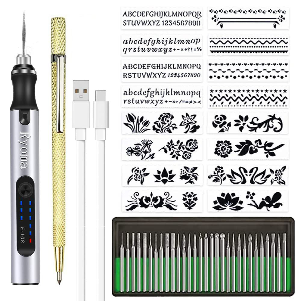 Rechargeable cordless Electric Micro Engraver Pen Mini DIY Engraving Tool Kit...