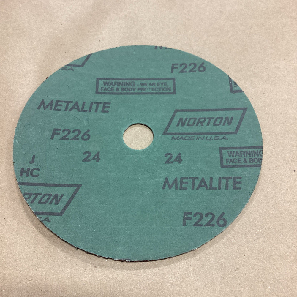 Box of 30 Norton F226 7” dia. x 7/8” Metalite Fiber Abrasive Discs, 24 Grit