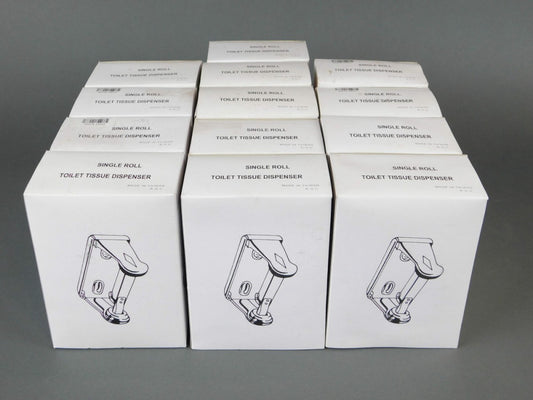 *Lot of 13* Chrome Single Roll Toilet Tissue Dispensers - NEW Surplus!