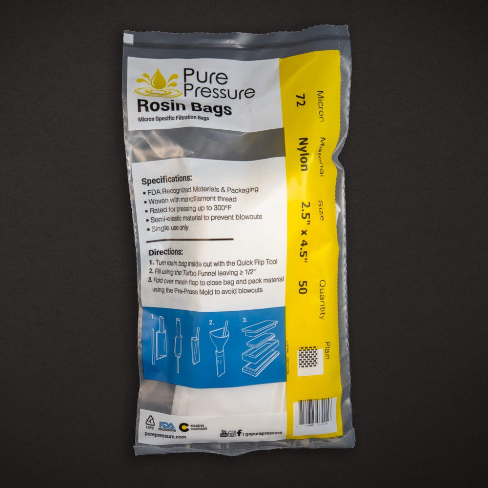 Rosin Bags 72 micron Bulk Lot 2.5"x4.5" | 250 packs | Made in Colorado