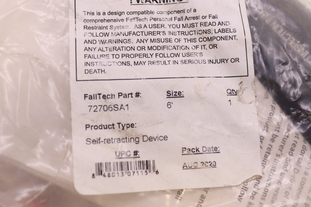 Falltech Mini Personal Snap Hook 6 Ft 72706SA