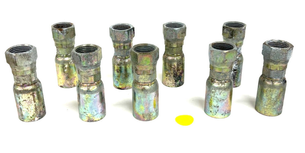 HYDRAULIC HOSE FITTING SIZE 1/2" OAL 3" LOT OF 9