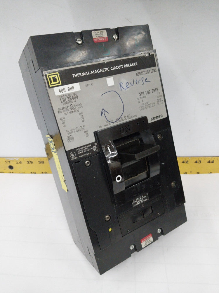 SQUARE D 400 AMP CIRCUIT BREAKER 600 VAC 3 POLE  LAL36400
