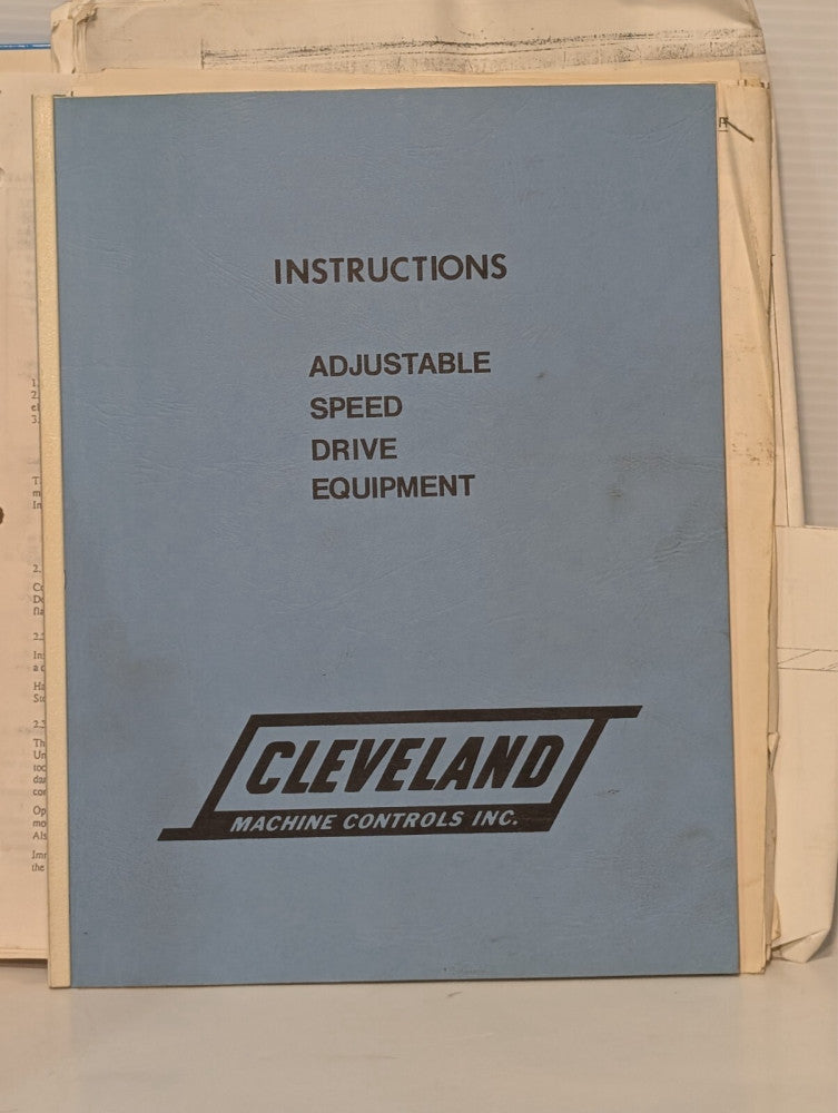 Cleveland Machine Controls Adjustable Speed Drives Models 621 and 622 Manual