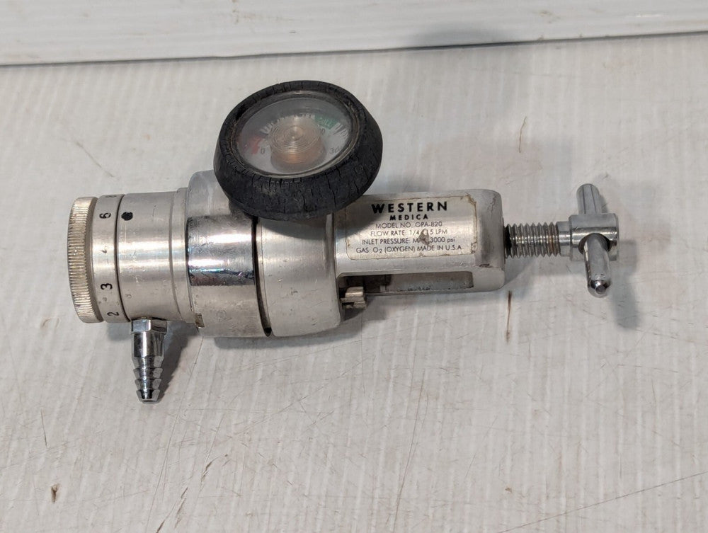 Western Medica OPA-820 Oxygen Regulator 1/4 to 15 LPM, 3000 PSI