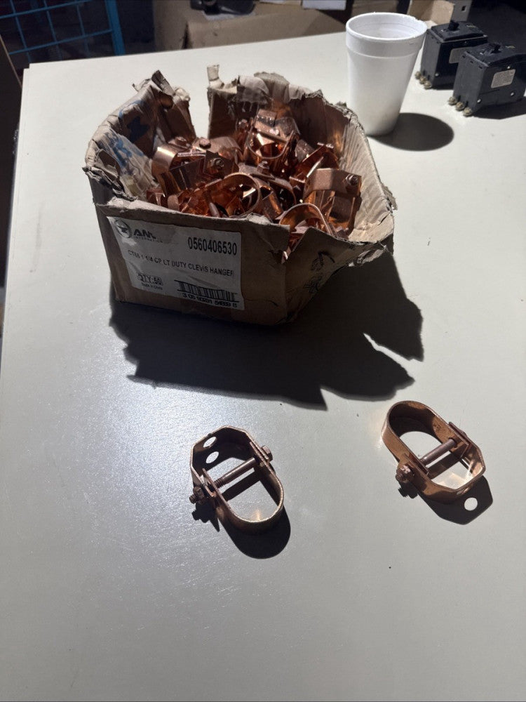ANVIL CT-65 Clevis Hanger 1 1/4 CTS Copper Plated partial box (Lot of 36)