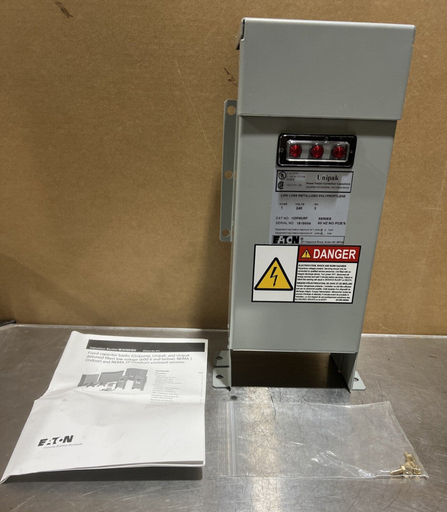 Eaton Cutler-Hammer 123PMURF - Fixed Capacitor, 1 kvar 240V 3ph Nos Surplus