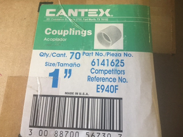 (Box of 70) Cantex 1" Couplings 6141625 (NEW)