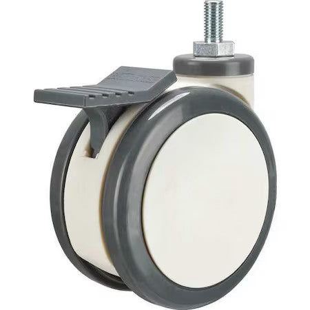 Zoro Select P18s-Up125k-St8-Tb-001 Stem Caster,Light-Duty,5-3/4" Overall H