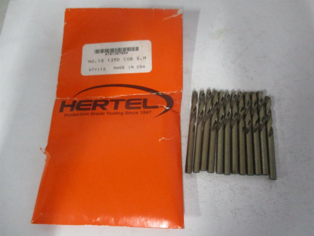 (74130709) #18 1-1/16 x 2-1/8 Spiral Cobalt Screw Machine Drill Bit - Pack of 12