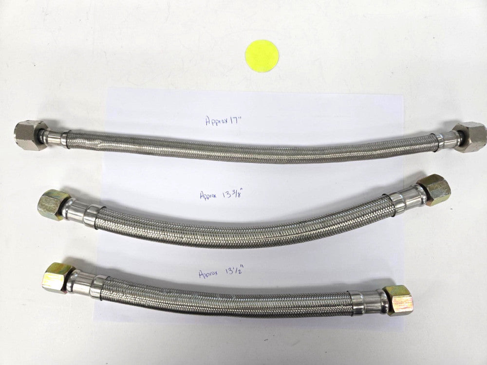 ASSORTED SIZE/LENGTH FLEXABLE HOSE LOT OF 3