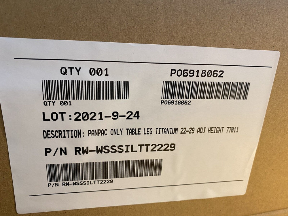 BRAND New Panpac Table Leg Titanium 22-29 Adj Height 77011 RW-WSSSILTT2229