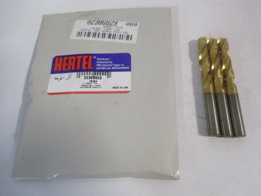 (2386829) 19/64" x 2-3/4" OAL 135° Spiral HSS Machine Drill Bit - Pack of 3