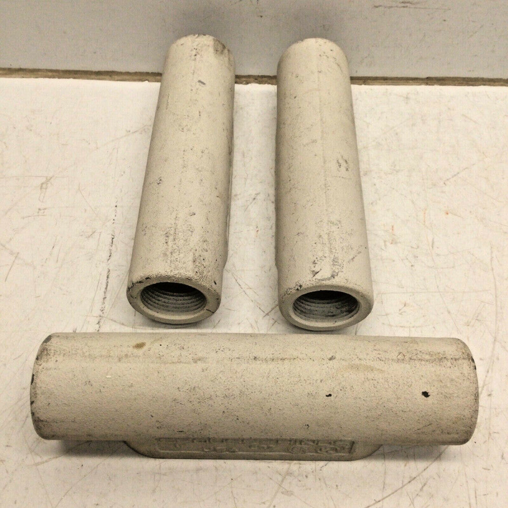 Crouse-Hinds C37 1" Conduit Bodies Threaded Rigid, Iron Alloy, 2 Hub, (Lot of 3)