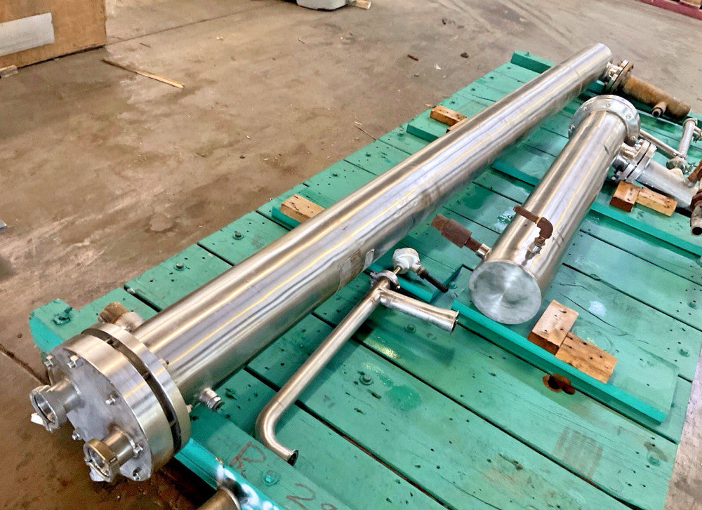 Enerquip Shell & Tube Heat Exchanger 150psig@375°F, 8"D x 142"L, 2.5" Tri-Clamp