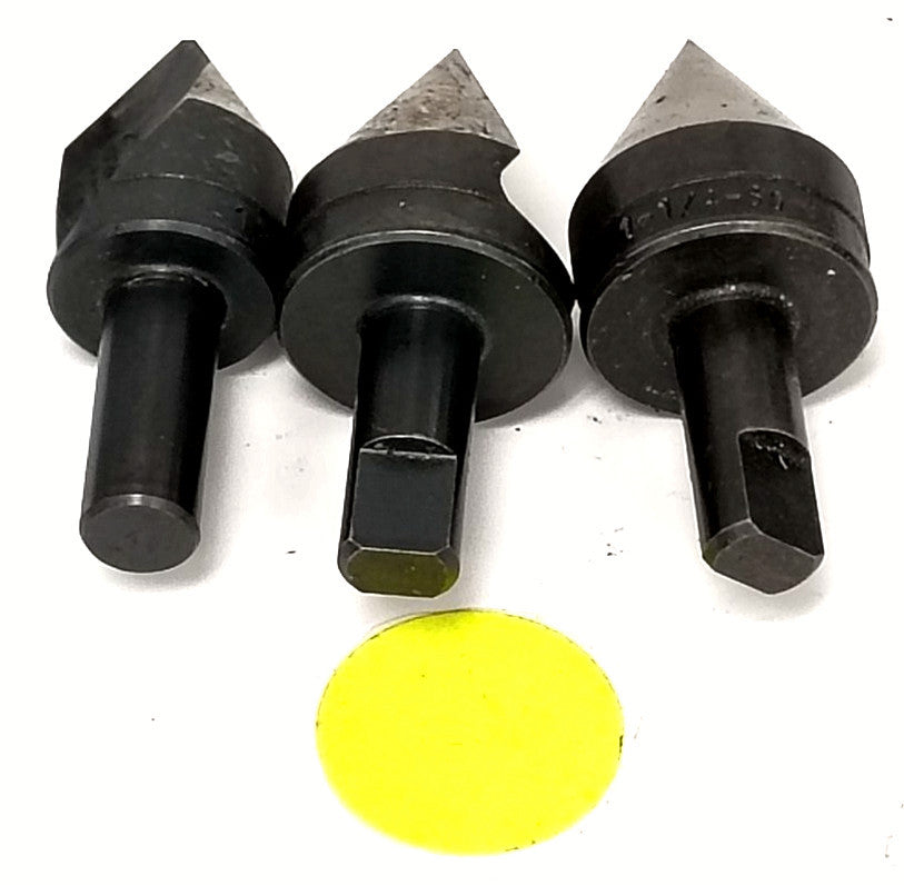 ASSORTED LOT OF COUNTERSINKS 1-60 & 1-1/4"-60-FORD STEEL MATERIAL **LOT OF 3**