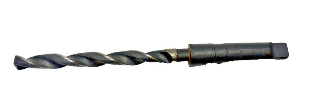 #3 MORSE TAPER SHANK DRILL BIT, SPIRAL 2 FLUTE, OAL 11-1/4"