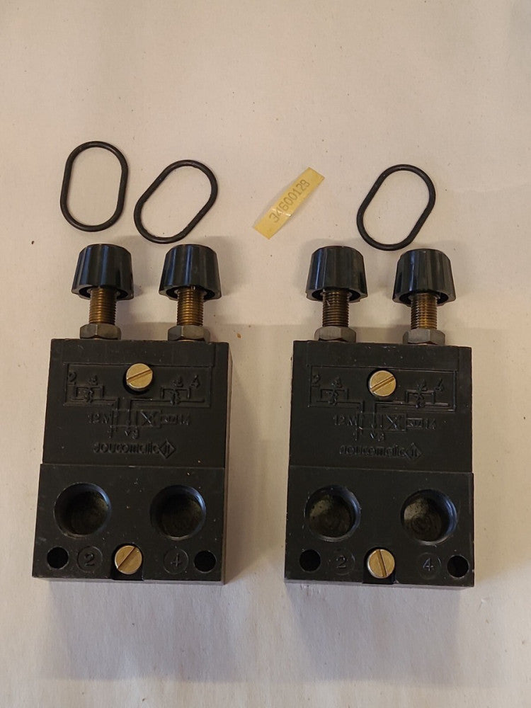 Lot Of 2 Joucomatic 34600129 Pneumatic Flow Control Valve Bodies