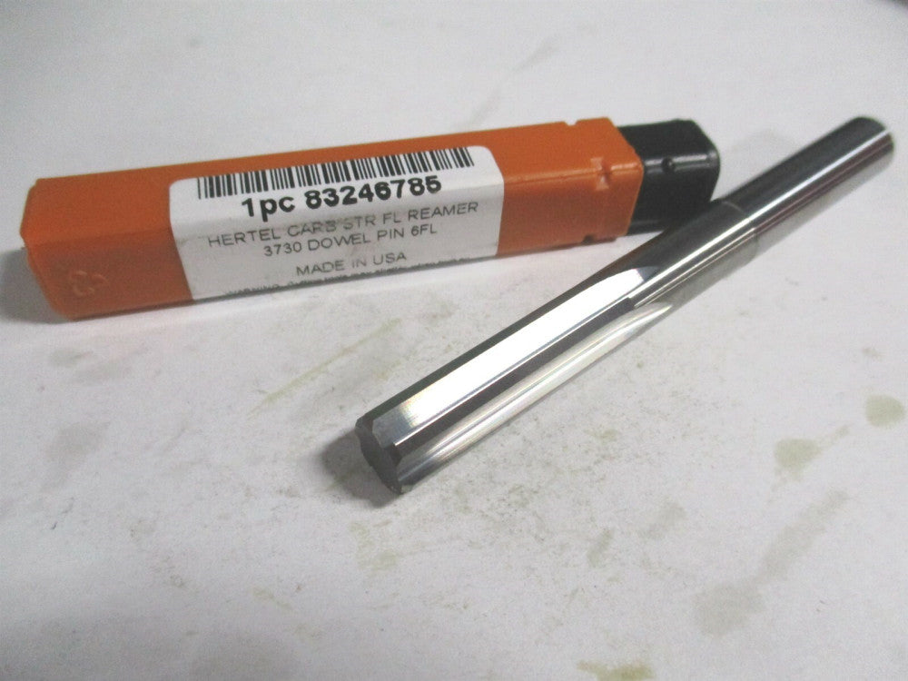 (500-0003730) 0.373" Carbide 6-Flute Straight Flute Dowel Pin Chucking Reamer 