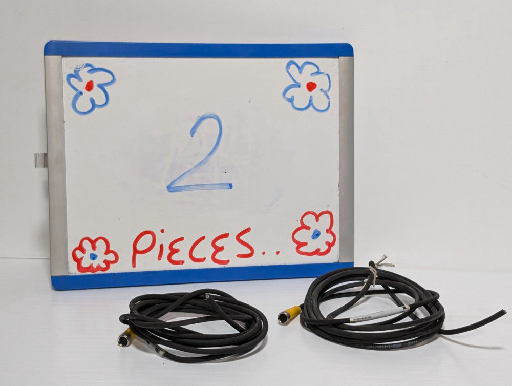 Lot of 2 Turck PKG 3M-4-RS 4T/S90 Cordset, ~13' L, 125vac, 3-Pin M8 to Open End