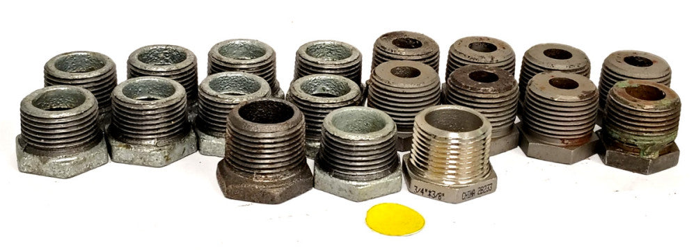 ASSORTED LOT 3/4" HEX REDUCING BISHINGS STEEL MATERIAL ***LOT OF 19****
