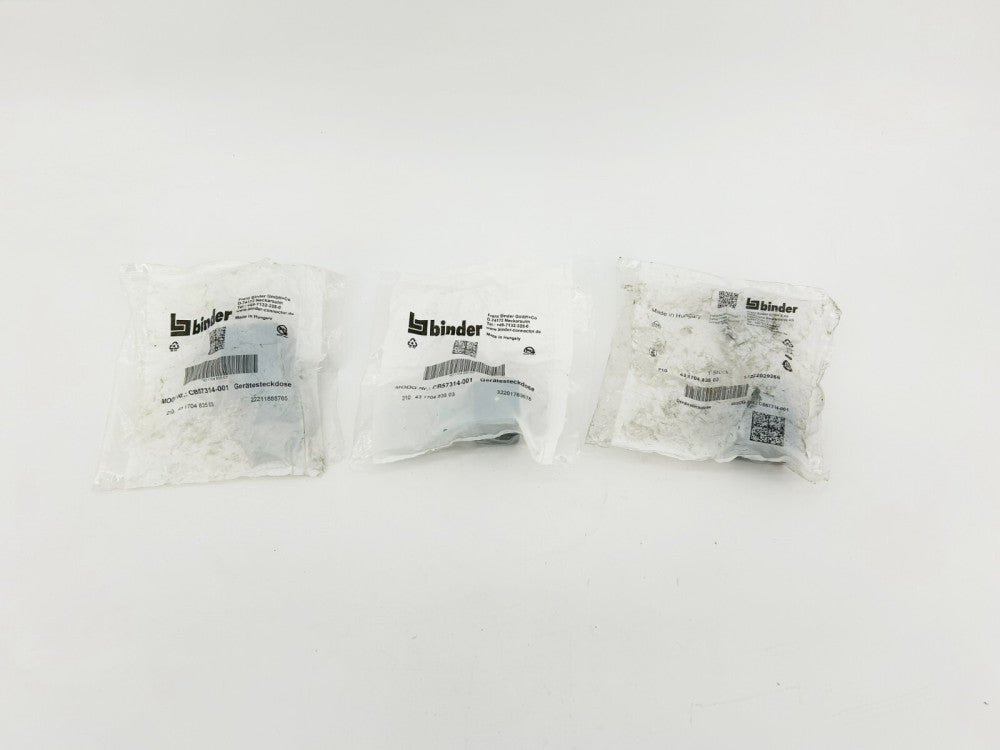 Lot of 3 New Binder CB57314-001 Solenoid Connector, 10A, 250VAC
