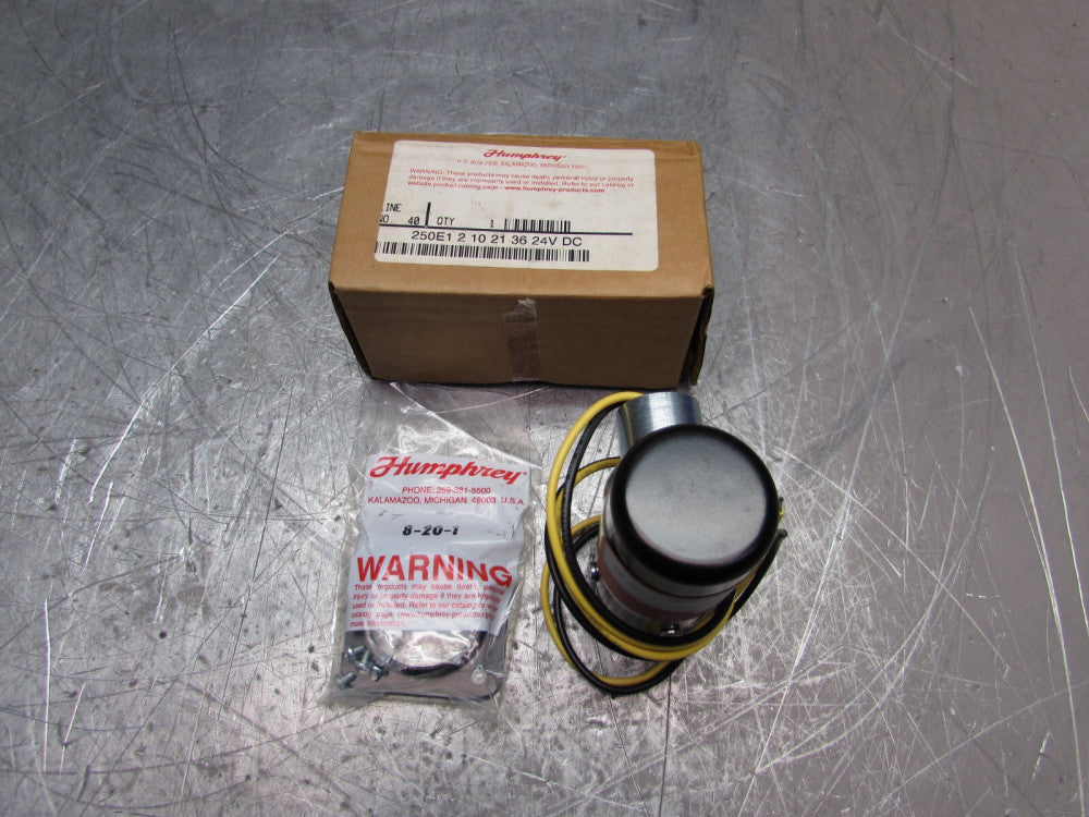 HUMPHREY, 250E1-2-10-21-36, PNEUMATIC DIRECTIONAL AIR VALVE, 24VDC, NIB! M/O!!
