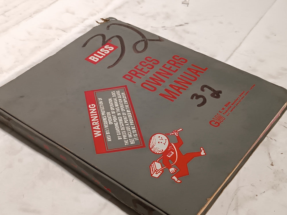 Bliss Inclinable Presses C-22 thru C-60 Owners Service Manual and more materials