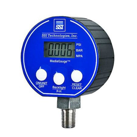Ssi Mg-500-A-9V-R Digital Test Pressure Gauge, 0 To 500 Psi, 3 In Dial, 1/4 In