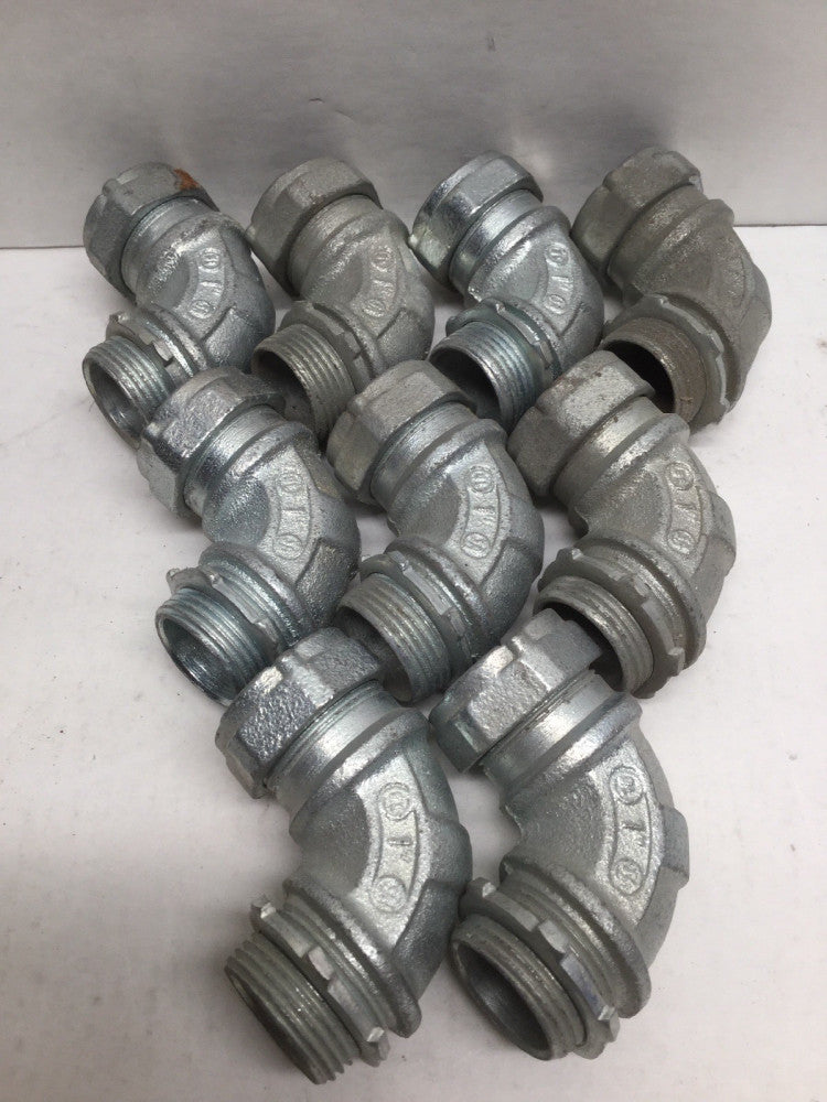 O-Z Gedney 1” Liquidtight 90 Degree Connector (Pack of 9)