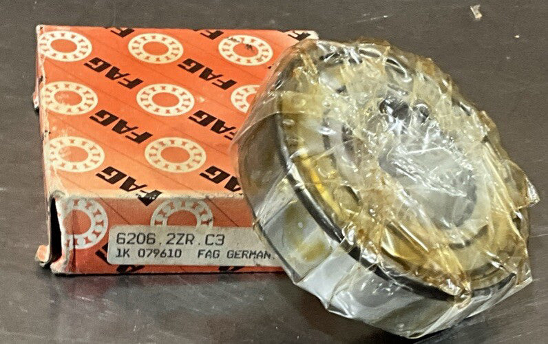 FAG 6206 2ZR C3, 2Z, ZZ Single Row Radial Bearing, Double Shields (INA,SKF, RBC)