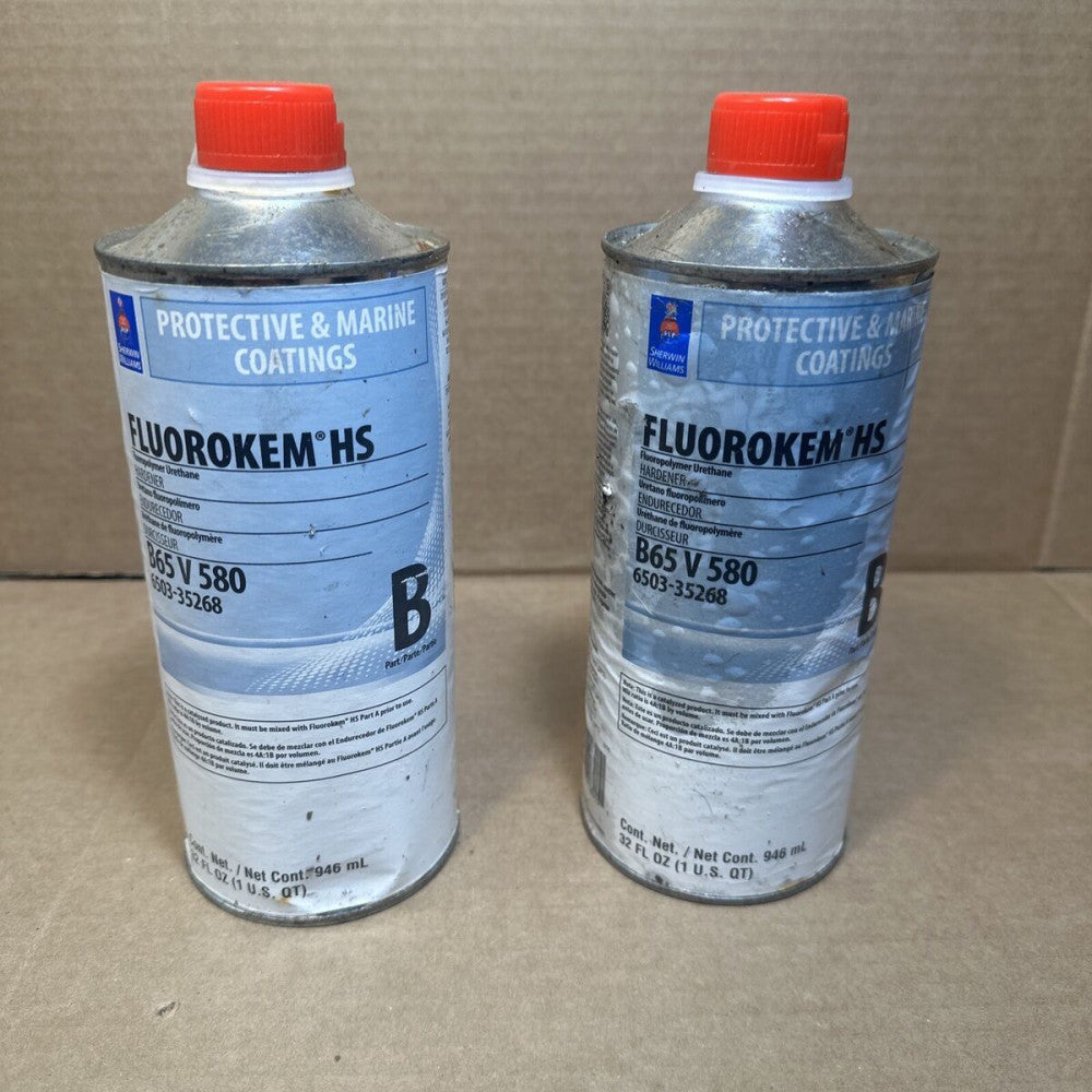 Lot Of 2 Quarts Unopened Fluorokem HS Hardner Part B B65V580 6503-35268