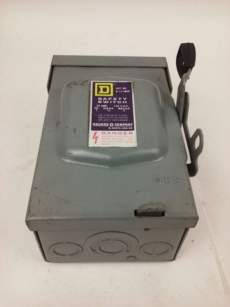 SQ.D D-111-NRB, SER. C2, SAFETY SWITCH, 1P, 30A, 120V, STD H.P. 1/2, MAX H.P 2 