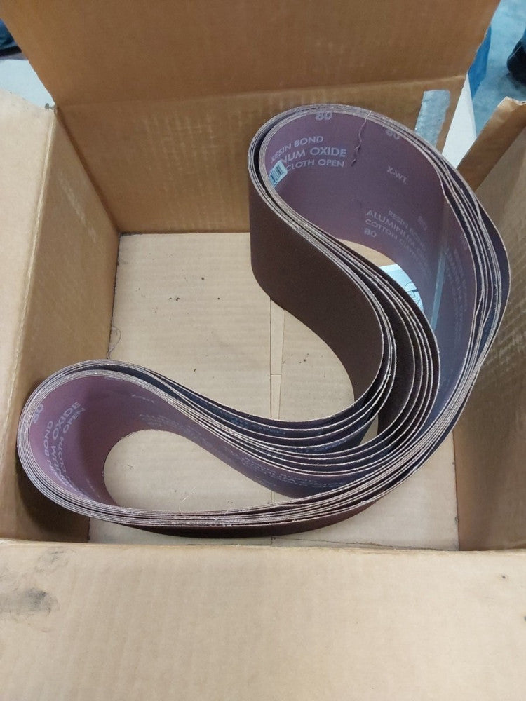 Norton Abrasives 78072727983 Aluminum Oxide Sanding Belt 80 Grit, Box Of 9