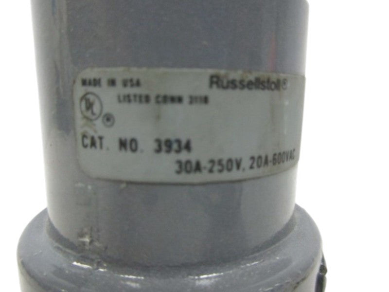 RUSSELLSTOLL 3934 30A-25OV 20A-600VAC PLUG CONNECTOR AS PICTURED UNMP