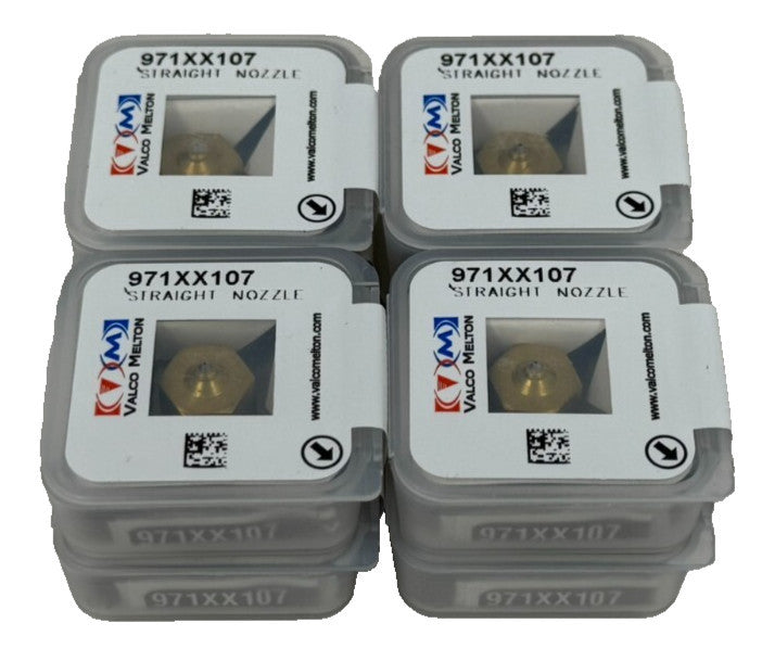 LOT OF 8 NEW VALCO MELTON 971XX107 STRAIGHT NOZZLES 0.50MM x 1.25MM