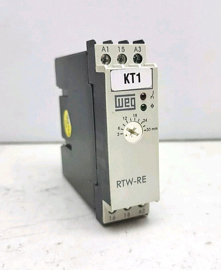 Weg RTW-RE01-U030ME40 Temperature Relay 3-30 Min 220-240V 24Vdc Used
