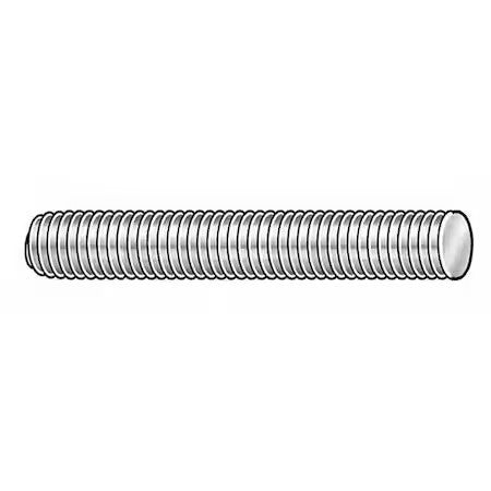 Zoro Select 32355 Threaded Stud, Zinc Plated, 10 Pk