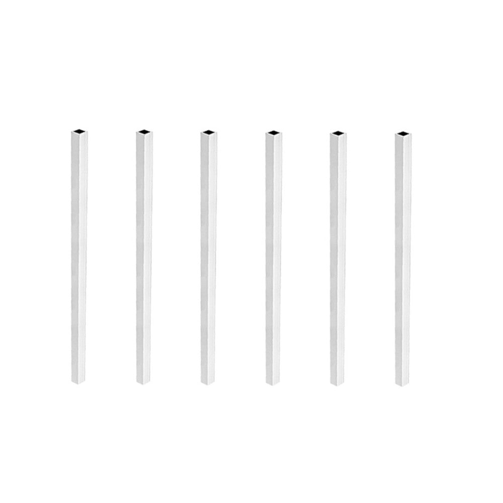 6PCS 300mm L 12mmx12mmx1mm Thick Aluminum Straight Tube Square Seamless Tubing