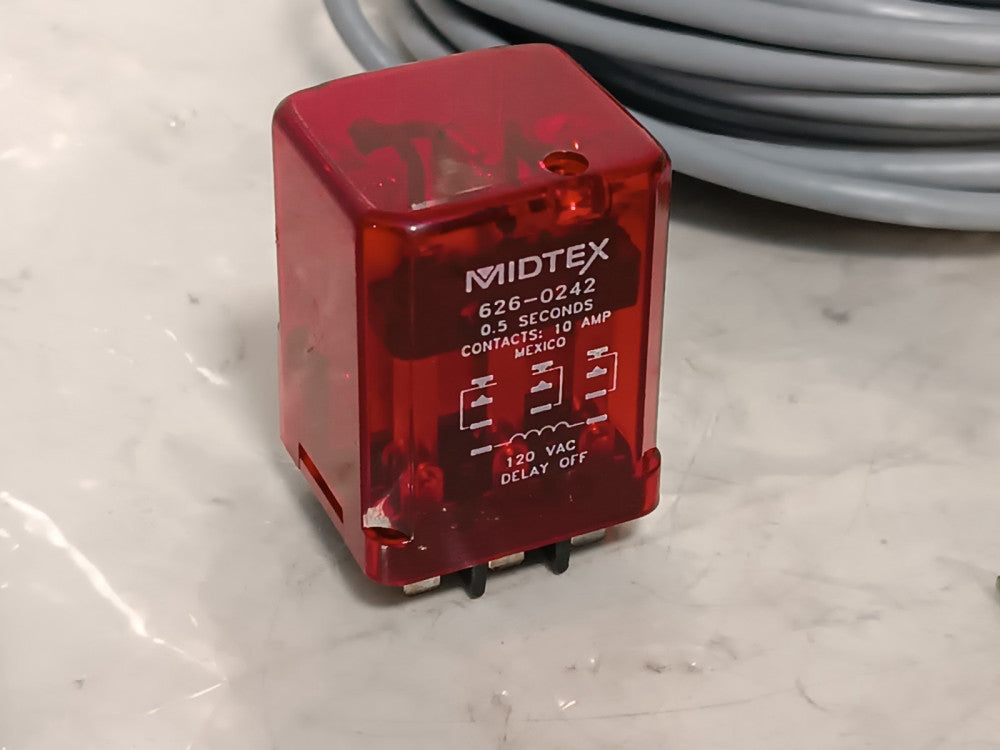 Midtex 626-0242 Relay Coil, Contacts: 10A, 0.5sec Delay Off, 11 Pin
