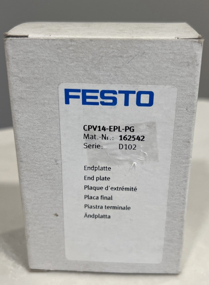 FESTO CPV14-EPL-PG / CPV14EPLPG End Plate Mat- No. 162542 NEW Open Box