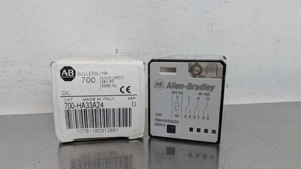 Allen-Bradley 700-HA33A24 Relay Ser D 24VAC Coil 24VAC 10A