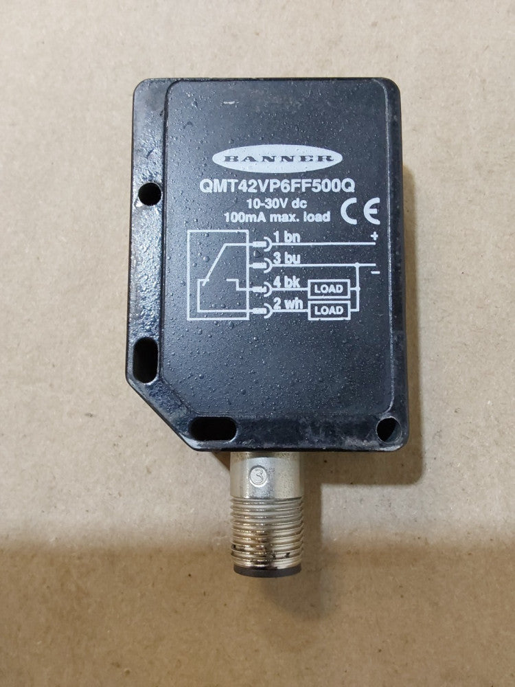 BANNER QMT42VP6FF500Q FIXED FIELD SENSOR 10-30 VDC 100mA Max Load 