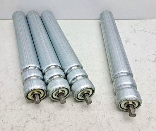4 Pack Hytrol Abec-1 14-11/16" L x 1-7/8" Dia Conveyor Drive Rollers 1.9" Used