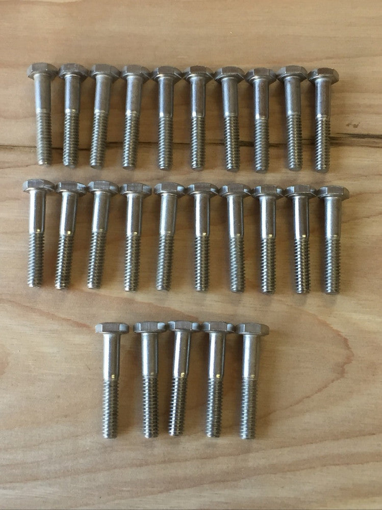 Lot Of 25 Stainless Steel Bolts 1/4-20 Thread 1.5” Long 7/16” Hex Head