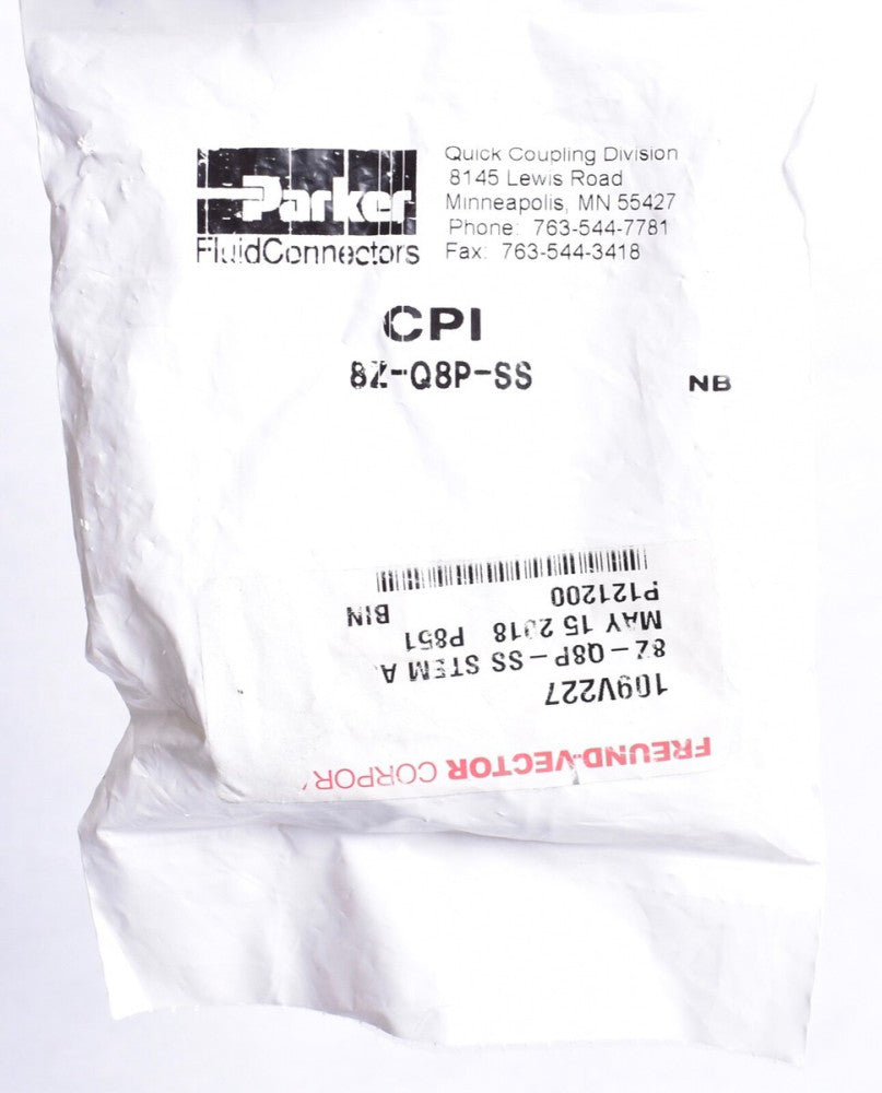 Parker CPI/A-Lok Series Instrumentation Coupling  8Z-Q8P-SS