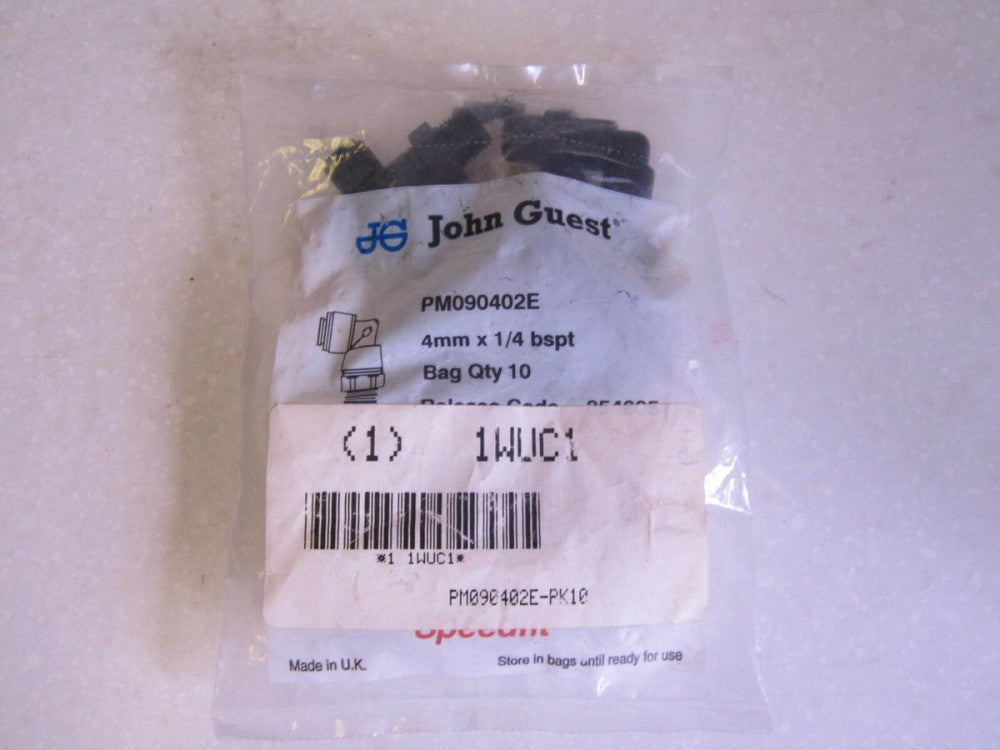 JOHN GUEST Swivel Elbow -PM090402E-PK10- 4mm Tube OD, 150 PSI, Black, Pk10