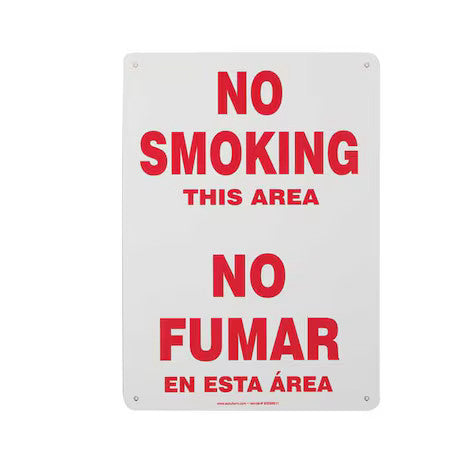 ACCUFORM SBMSMK401VA No Smoking Sign, 14 in H, 10" W,  Rectangle, English,