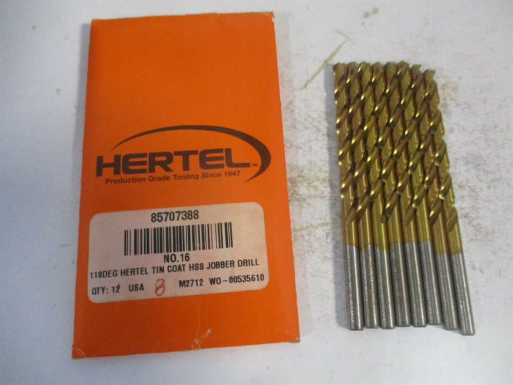 (85707388) #16 118° 2-3/16" x 3-3/8" OAL High Speed Steel Jobber Drill - Qty 8